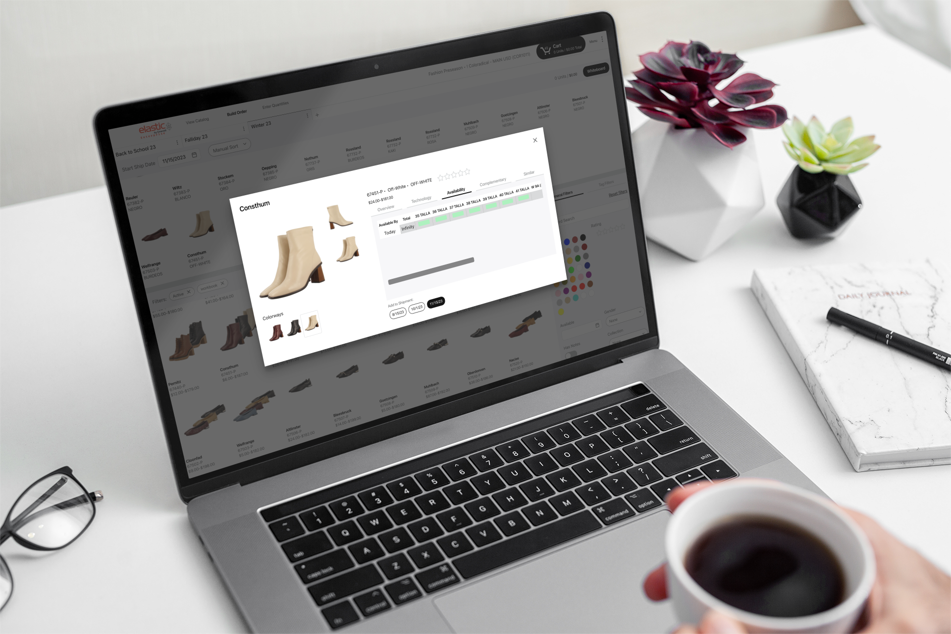 Footwear – Generic – Assortment planner product detail view Macbook