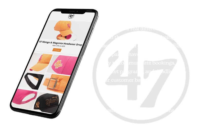 47 Brand Testimonial iPhone with 47 Brand Email and Quote from Justin Lucas