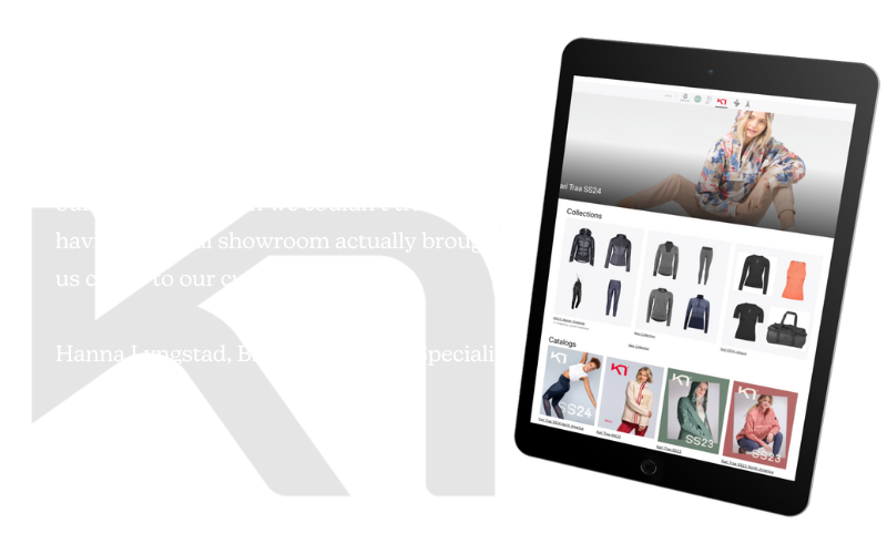 Kari Traa Testimonial Quote from Hanne Lyngstad & iPad with Kari Traa Dashboard